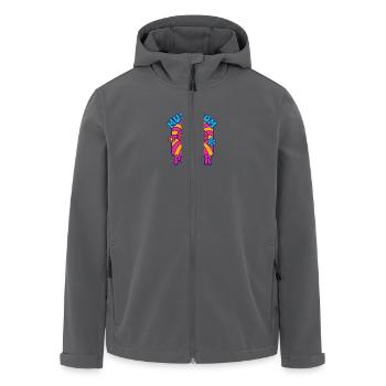 Mushroom Power – Psychedelischer Pilz im Retro-Sti - Recycelte Männer Softshell-Jacke von Stanley/Stella - Anthrazit - Vorne - AI Model Male 185 light (185cm)