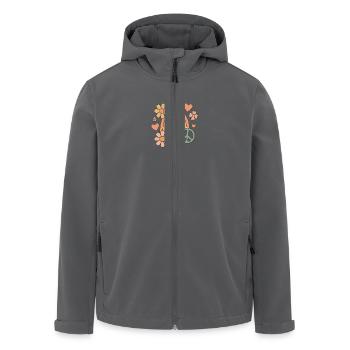 Retro Rainbow Peace – 70s Vibes - Recycelte Männer Softshell-Jacke von Stanley/Stella - Anthrazit - Vorne - AI Model Male 185 light (185cm)