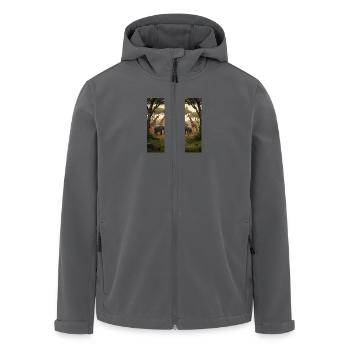 Tierabenteuer im Dschungel - Recycelte Männer Softshell-Jacke von Stanley/Stella - Anthrazit - Vorne - AI Model Male 185 light (185cm)