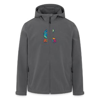 ALOHA – Surfer im Wellenrausch - Recycelte Männer Softshell-Jacke von Stanley/Stella - Anthrazit - Vorne - AI Model Male 185 light (185cm)