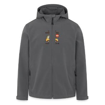 Autofahrer Cartoon Shirt – Fluchen ist Kultur - Recycelte Männer Softshell-Jacke von Stanley/Stella - Anthrazit - Vorne - AI Model Male 185 light (185cm)