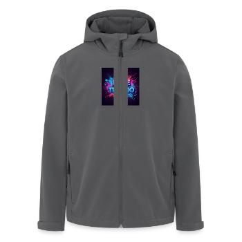 Neon Techno Lichtkunst T-Shirt - Recycelte Männer Softshell-Jacke von Stanley/Stella - Anthrazit - Vorne - AI Model Male 185 light (185cm)