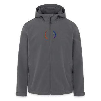 Cosmic Flow – eine Sammlung von lebendigen, galaktischen - Recycelte Männer Softshell-Jacke von Stanley/Stella - Anthrazit - Vorne - AI Model Male 185 light (185cm)