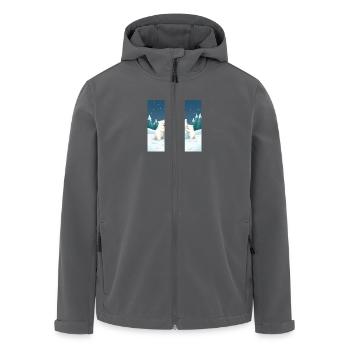 Spielende Eisbären bauen ein Iglu - Winter cartoon - Recycelte Männer Softshell-Jacke von Stanley/Stella - Anthrazit - Vorne - AI Model Male 185 light (185cm)
