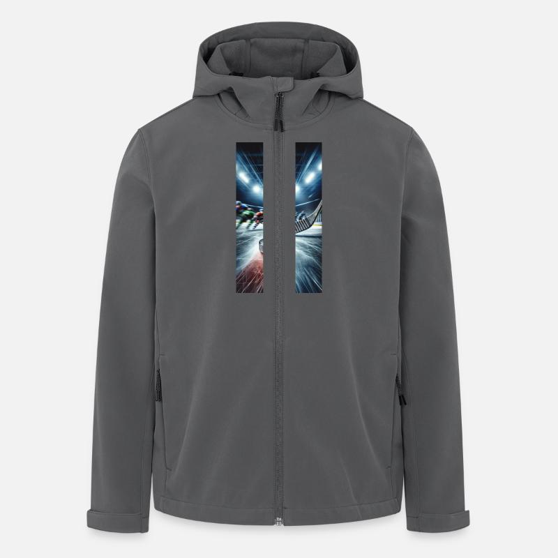 Eishockey. Stick und Puck. - Recycelte Männer Softshell-Jacke von Stanley/Stella - Anthrazit
