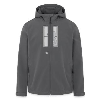 katze am fenster grau - Recycelte Männer Softshell-Jacke von Stanley/Stella - Anthrazit - Vorne - AI Model Male 185 light (185cm)