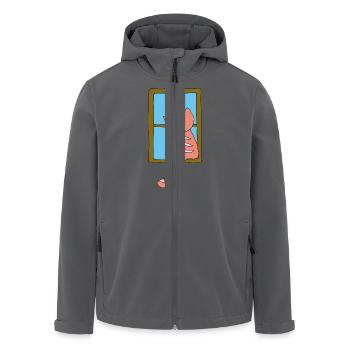 katze am fenster rosa - Recycelte Männer Softshell-Jacke von Stanley/Stella - Anthrazit - Vorne - AI Model Male 185 light (185cm)