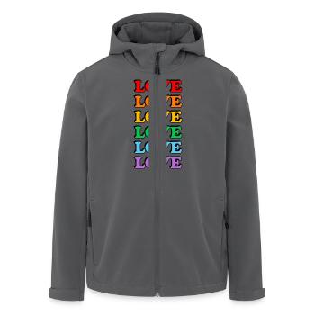 Liebe 6 Regenbogenfarben Gay Pride - Recycelte Männer Softshell-Jacke von Stanley/Stella - Anthrazit - Vorne - AI Model Male 185 light (185cm)