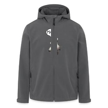 Plattdeutsche Möwe Moin Spruch Nordsee Liebhaber - Recycelte Männer Softshell-Jacke von Stanley/Stella - Anthrazit - Vorne - AI Model Male 185 light (185cm)