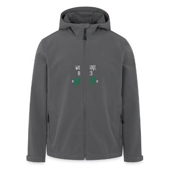 Wer A sagt - Apfel - Saft - Spruch- witzig - 3C - Recycelte Männer Softshell-Jacke von Stanley/Stella - Anthrazit - Vorne - AI Model Male 185 light (185cm)