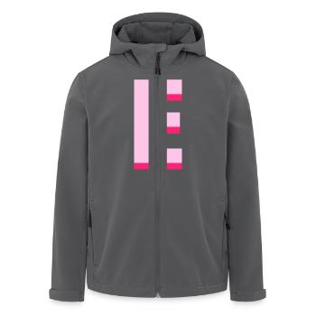 Pop und moderner rosa Buchstabe e - Recycelte Männer Softshell-Jacke von Stanley/Stella - Anthrazit - Vorne - AI Model Male 185 light (185cm)