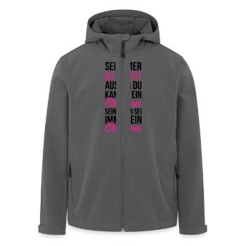 Sei ein Einhorn - Recycelte Männer Softshell-Jacke von Stanley/Stella - Anthrazit - Vorne - AI Model Male 185 light (185cm)