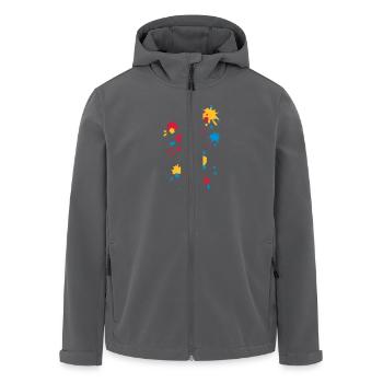 Farbspritzer, Paintball, Farbe, Spritzer, Graffiti - Recycelte Männer Softshell-Jacke von Stanley/Stella - Anthrazit - Vorne - AI Model Male 185 light (185cm)