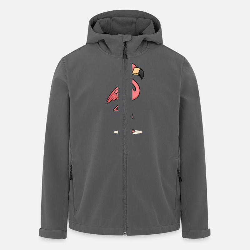 flamingo comic - Recycelte Männer Softshell-Jacke von Stanley/Stella - Anthrazit