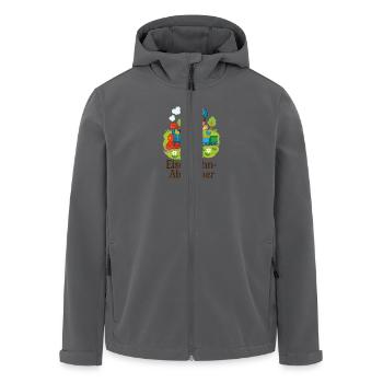 Eisenbahn Abenteuer Kindermotiv - Recycelte Männer Softshell-Jacke von Stanley/Stella - Anthrazit - Vorne - AI Model Male 185 light (185cm)