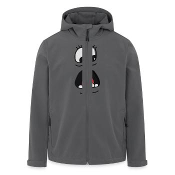 witzige Gesichtszüge: Panik - Recycelte Männer Softshell-Jacke von Stanley/Stella - Anthrazit - Vorne - AI Model Male 185 light (185cm)