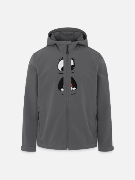 witzige Gesichtszüge: Panik - Recycelte Männer Softshell-Jacke von Stanley/Stella - Anthrazit