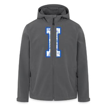 Buchstabe i blaue Chinoiserie - Recycelte Männer Softshell-Jacke von Stanley/Stella - Anthrazit - Vorne - AI Model Male 185 light (185cm)