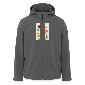 Blüten der Handarbeit - Recycelte Männer Softshell-Jacke von Stanley/Stella - Anthrazit - Vorne - AI Model Male 185 light (185cm)