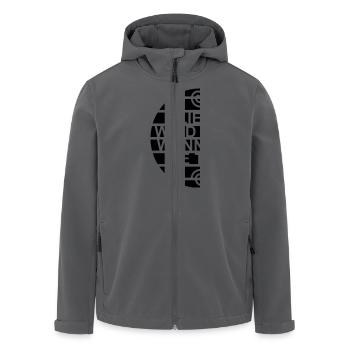 Wortsalat LIEBE WIRD MEHR WENN MAN SIE TEILT - - Recycelte Männer Softshell-Jacke von Stanley/Stella - Anthrazit - Vorne - AI Model Male 185 light (185cm)