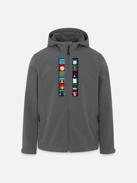 18_hundekoepfe_bunt - Recycelte Männer Softshell-Jacke von Stanley/Stella - Anthrazit