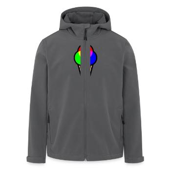 RGB Eis (Rot-Grün-Blau Eiscreme) - Recycelte Männer Softshell-Jacke von Stanley/Stella - Anthrazit - Vorne - AI Model Male 185 light (185cm)