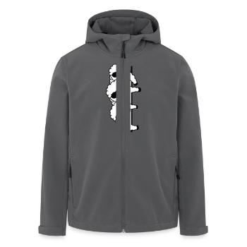 3 DJ Schafe Hinter Mauer Gucken Seitlich Freunde - Recycelte Männer Softshell-Jacke von Stanley/Stella - Anthrazit - Vorne - AI Model Male 185 light (185cm)