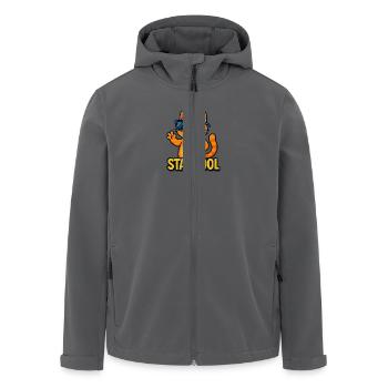 Stay Cool Cat - Coole Katze mit Sonnenbrille - Recycelte Männer Softshell-Jacke von Stanley/Stella - Anthrazit - Vorne - AI Model Male 185 light (185cm)