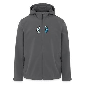 Power Wave – Retro Surf Vibes - Recycelte Männer Softshell-Jacke von Stanley/Stella - Anthrazit - Vorne - AI Model Male 185 light (185cm)