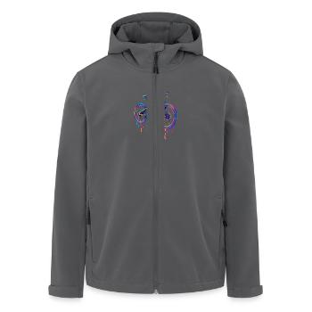 Psychedelisches Downhill-Bike – Tropfender Neon-St - Recycelte Männer Softshell-Jacke von Stanley/Stella - Anthrazit - Vorne - AI Model Male 185 light (185cm)