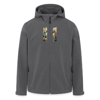 Explore more - Recycelte Männer Softshell-Jacke von Stanley/Stella - Anthrazit - Vorne - AI Model Male 185 light (185cm)