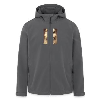 Perserkatze Negan als Rockabilly - Recycelte Männer Softshell-Jacke von Stanley/Stella - Anthrazit - Vorne - AI Model Male 185 light (185cm)
