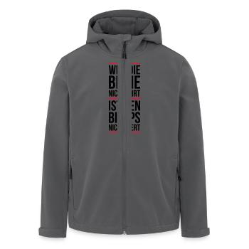Wer die Beine nicht ehrt ist den Bizeps nicht wert - Recycelte Männer Softshell-Jacke von Stanley/Stella - Anthrazit - Vorne - AI Model Male 185 light (185cm)