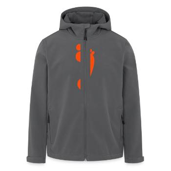 Fuß - Fuss - Fußabdruck - Fussabdruck - Spur - - Recycelte Männer Softshell-Jacke von Stanley/Stella - Anthrazit - Vorne - AI Model Male 185 light (185cm)