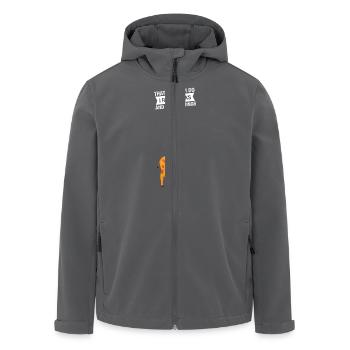 Read Books - Giraffe - Recycelte Männer Softshell-Jacke von Stanley/Stella - Anthrazit - Vorne - AI Model Male 185 light (185cm)