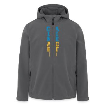 Cool Challenge Accepted Design - Recycelte Männer Softshell-Jacke von Stanley/Stella - Anthrazit - Vorne - AI Model Male 185 light (185cm)