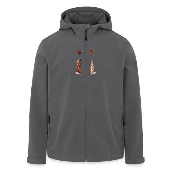 Pocket Pup – Dein treuer Begleiter im Beutel - Recycelte Männer Softshell-Jacke von Stanley/Stella - Anthrazit - Vorne - AI Model Male 185 light (185cm)