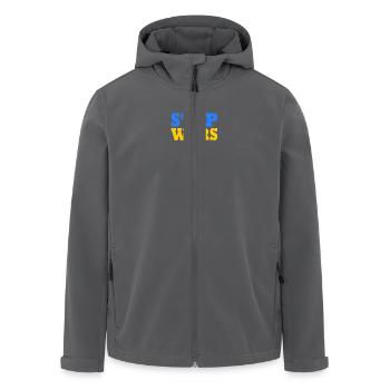 Stop war - Recycelte Männer Softshell-Jacke von Stanley/Stella - Anthrazit - Vorne - AI Model Male 185 light (185cm)
