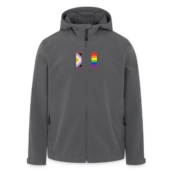 LOVE IS LOVE - Recycelte Männer Softshell-Jacke von Stanley/Stella - Anthrazit - Vorne - AI Model Male 185 light (185cm)