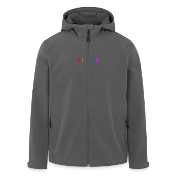 Jesus - Recycelte Männer Softshell-Jacke von Stanley/Stella - Anthrazit - Vorne - AI Model Male 185 light (185cm)