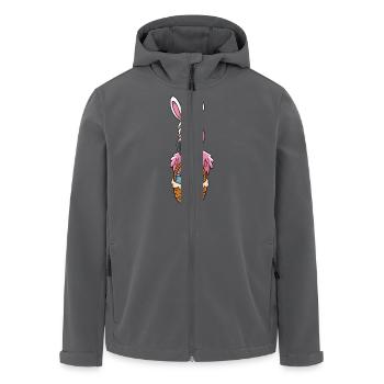 Pretty Easter Flamingo with Easter Basket - Recycelte Männer Softshell-Jacke von Stanley/Stella - Anthrazit - Vorne - AI Model Male 185 light (185cm)