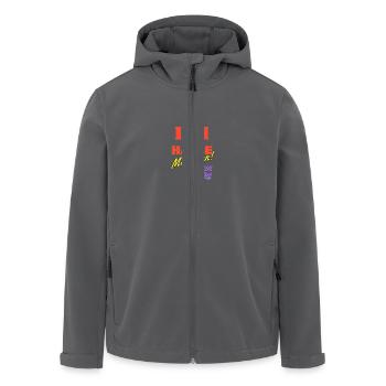 "Ich hasse Menschen, aber Steine find ich toll! - Recycelte Männer Softshell-Jacke von Stanley/Stella - Anthrazit - Vorne - AI Model Male 185 light (185cm)