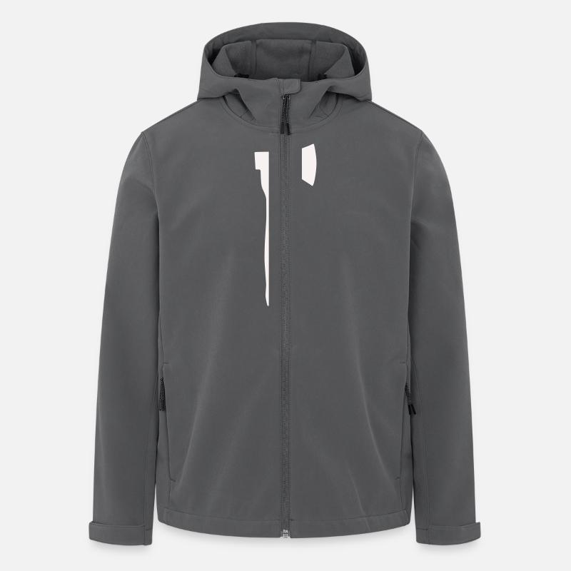 Silhouette de hache - Veste softshell homme en polyester recyclé Stanley/Stella - charbon