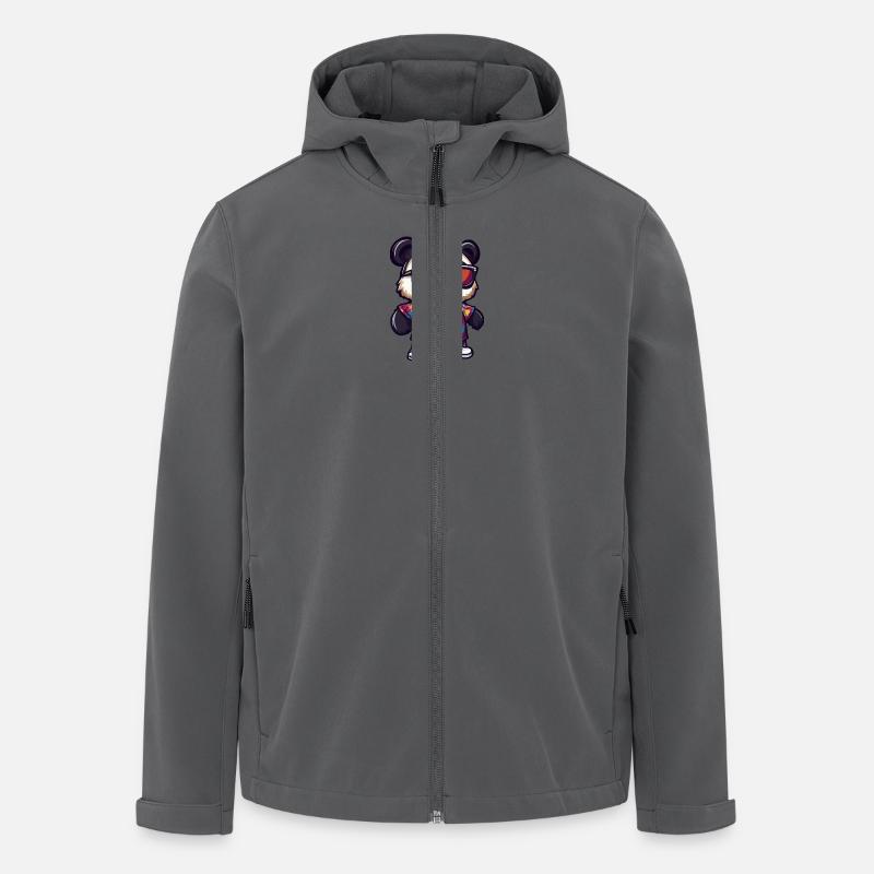 Panda Comic Cool Summer - Men’s Recycled Softshell Jacket by Stanley/Stella - anthracite