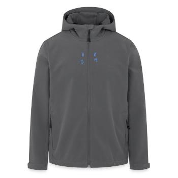 GEBURTSTAG, ALLES GUTE ZUM GEBURTSTAG, ALLES GUTE ZUM GEBURTSTAG - Recycelte Männer Softshell-Jacke von Stanley/Stella - Anthrazit - Vorne - AI Model Male 185 light (185cm)
