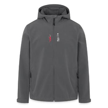Dicke Katze, zu dick zum Wegrennen - Recycelte Männer Softshell-Jacke von Stanley/Stella - Anthrazit - Vorne - AI Model Male 185 light (185cm)