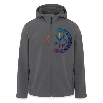 WPAP Polygon Stil - mythischer Runenring - Recycelte Männer Softshell-Jacke von Stanley/Stella - Anthrazit - Vorne - AI Model Male 185 light (185cm)