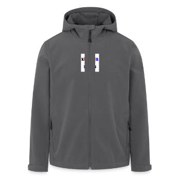 Künstler gegen rechts - Recycelte Männer Softshell-Jacke von Stanley/Stella - Anthrazit - Vorne - AI Model Male 185 light (185cm)