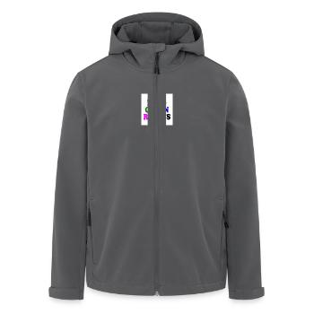 Einig gegen rechts - Recycelte Männer Softshell-Jacke von Stanley/Stella - Anthrazit - Vorne - AI Model Male 185 light (185cm)