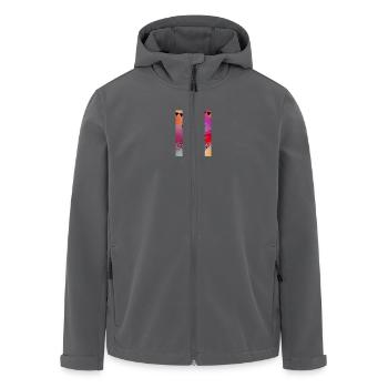 GEBURTSTAG, ALLES GUTE ZUM GEBURTSTAG, ALLES GUTE ZUM GEBURTSTAG - Recycelte Männer Softshell-Jacke von Stanley/Stella - Anthrazit - Vorne - AI Model Male 185 light (185cm)